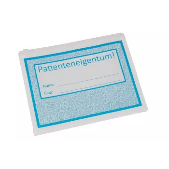 BOI Dokutech Worek na mienie pacjenta z zamkiem slider niebiesko-biały, 10 sztuk 9318-00061