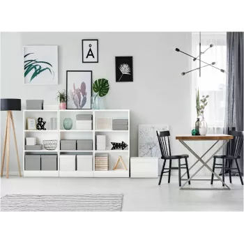 LEITZ Home Cube Zestaw 3 pudełek do przechowywania, białe, tektura falista w 100% z recyklingu, zdejmowana pokrywka 628288