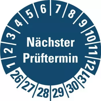 HEIN Industrieschilder Naklejka kontrolna NP26-31 niebieska okrągła 20mm 500/rolka (185778)