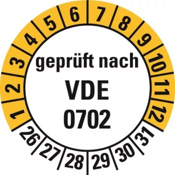 HEIN Industrieschilder 188207 Etykiety kontrolne VDE 0702, tygodnie 26-31, 20 mm, klej trwały, 500 szt. w rolce