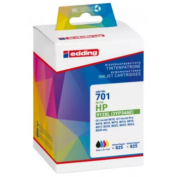 Edding 18-701 Kompatybilny zestaw wkładów atramentowych do HP 912XL, czarny/cyjan/magenta/żółty