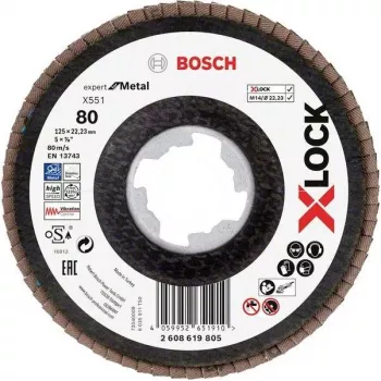 Bosch Akcesoria 2608619805 Expert for Inox X-LOCK Tarcza tnąca, 125 mm x 1,0 mm, ziarnistość 60, stal nierdzewna, 1 sztuka
