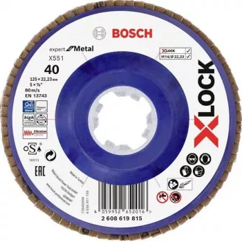 Bosch Accessories 2608619815 Expert for Metal X-LOCK Tarcza tnąca 125 mm x 1,0 mm x 22,23 mm