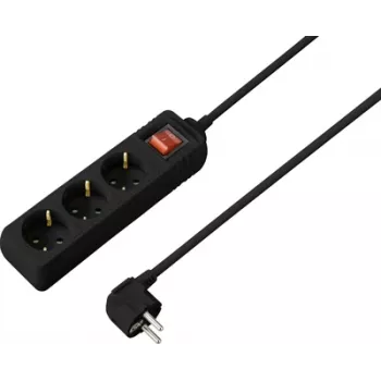 Listwa zasilająca Sygonix SY-4890984 6 gniazd Schuko z podświetlanym wyłącznikiem, kabel 1,5 m, czarna