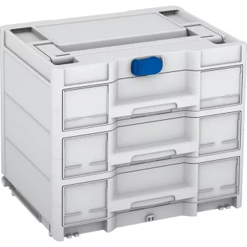 TANOS Systainer³ Sortainer/3 M 337 Modułowy Organizer na Części z 3 Szufladami, Tworzywo ABS, Jasnoszary/Antracytowy, 396 x 330 x 296 mm 83000874