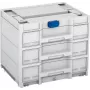 TANOS Systainer³ Sortainer/3 M 337 Modułowy Organizer na Części z 3 Szufladami, Tworzywo ABS, Jasnoszary/Antracytowy, 396 x 330 x 296 mm 83000874