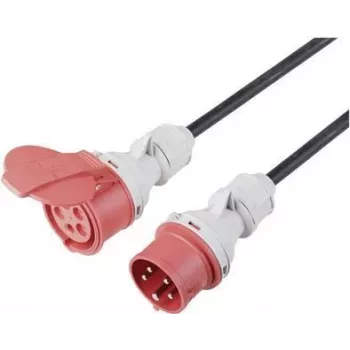 SYGONIX SY-5244050 Odporny na warunki atmosferyczne przedłużacz 10m, 16A, IP44, czarny