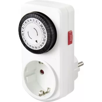 Sygonix SY-5042668 Analogowy wtyczkowy wyłącznik czasowy Program dzienny 3680 W IP20 Praca ciągła Biały