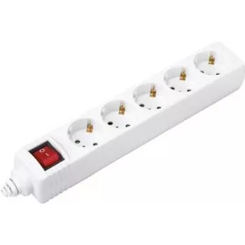 Listwa zasilająca Sygonix BT-2372211 5-gniazdkowa z wyłącznikiem, biała, kabel 1,5 m