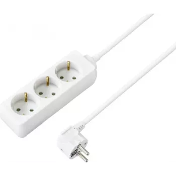 Listwa zasilająca Sygonix SY-4890982 3-gniazdkowa z wyłącznikiem, kabel 1,5 m, biała