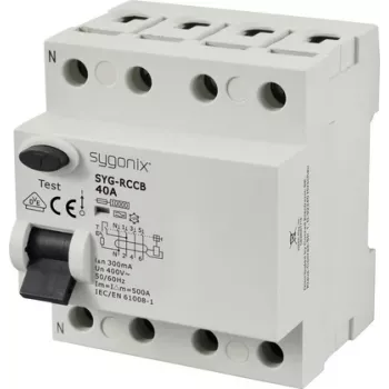 Sygonix SY-6438022 Wyłącznik różnicowoprądowy 4-biegunowy 40 A 300 mA Typ A 400 V 10 kA