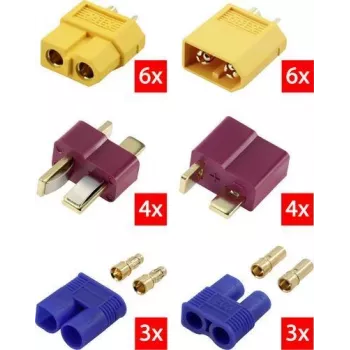 Reely RE-6699867 kabel adapter rozgałęźnik Y XT60 do T-Plug i EC3 pozłacany