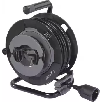 Bęben kablowy Sygonix SY-6618486 z 4 gniazdami Schuko, 25 m kabla, czarny