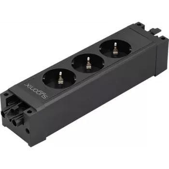Sygonix SY-6872234 Trójdrożny moduł gniazd bez przełącznika Czarny