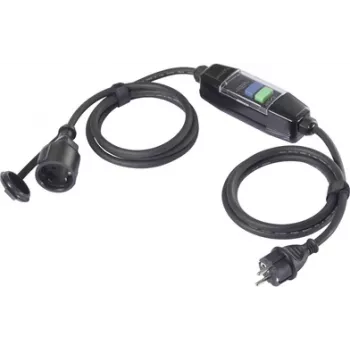 Sygonix SY-6052178 Przenośny przedłużacz z różnicowoprądowym wyłącznikiem ochronnym PRCD 230 V/AC 3 m Czarny IP44