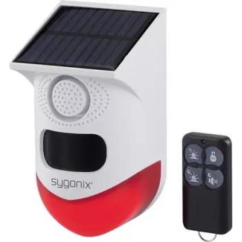 Sygonix Mini System Alarmowy Biały Czerwony z Czujnikiem Ruchu PIR LED i Pilotem (SY-6515320)