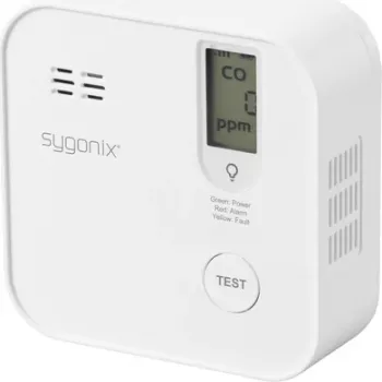Sygonix SY-6418204 Czujnik tlenku węgla WLAN z kontrolą przez aplikację i 5-letnią baterią