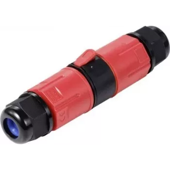 Sygonix SY-6748350 Wodoodporne 3-biegunowe złącze kablowe z zaciskami wtykowymi, IP68, 450 V, 24 A, czarny