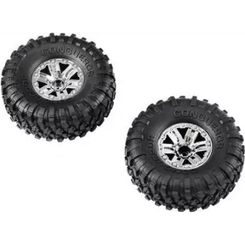 Reely RE-7706298 zestaw opon i felg do samochodu RC 1:10 (4 szt., sześciokąt 12 mm, profil terenowy kolcowy)
