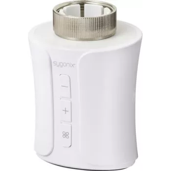 Sygonix SY-6752918 Zigbee 3.0 Inteligentny Termostat Grzejnikowy, Elektroniczny, 5–35°C, Biały