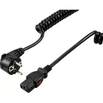 Sygonix SY-6733074 Blokowany kabel zasilający do urządzeń zimnych CEE 7/7 do IEC C13 3m Czarny