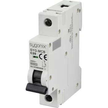 Sygonix SY-6440984 SYG-MCB 1P/C20/6KA Wyłącznik nadprądowy miniaturowy 1-biegunowy 20 A 240 V AC