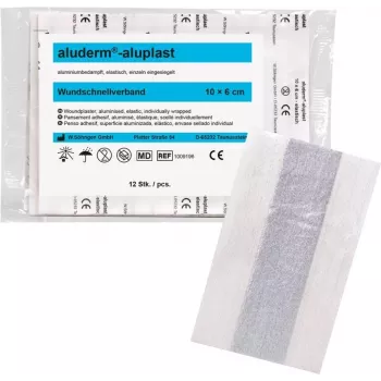 SÖHNGEN aluderm®-aluplast elastyczna opatrunkowa rolka plastra na rany, 6 cm x 1 m, sterylna, w indywidualnie zamkniętych odcinkach
