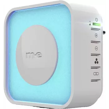 m-e modern-electronics 41308 Bezprzewodowy odbiornik dzwonka z podświetlanym pierścieniem LED, biały
