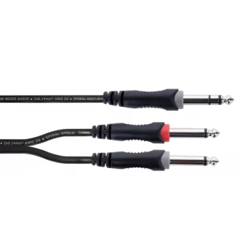Kabel rozgałęźnik Y Cordial 14878 Audio 6,3 mm stereo jack na 2x 6,3 mm mono jack 3 m czarny