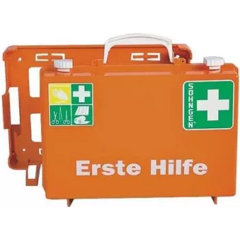 SÖHNGEN ERSTE-HILFE KOFFER DELUXE Apteczka pierwszej pomocy DIN 13157 Pomarańczowa ABS do montażu na ścianie O301138