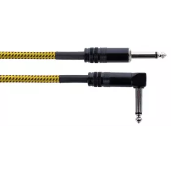 Kabel instrumentalny Cordial 14776 6,3 mm mono jack do 6,3 mm mono jack, 3 m, czarno-żółty tekstylny