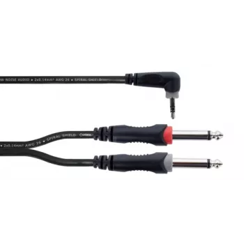 Kabel rozdzielający audio Y Cordial 14869 3,5 mm stereo jack na 2x 6,3 mm mono jack 5 m czarny