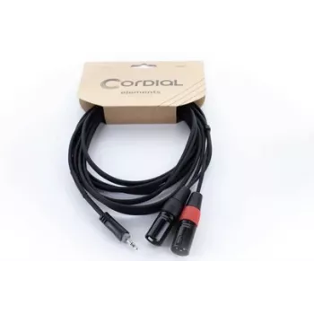 Kabel Y-adapter Cordial EY 1 WMM XLR, 3,5 mm TRS na 2x XLR męski, 1 m, OFC, ekran spiralny, czarny 14870