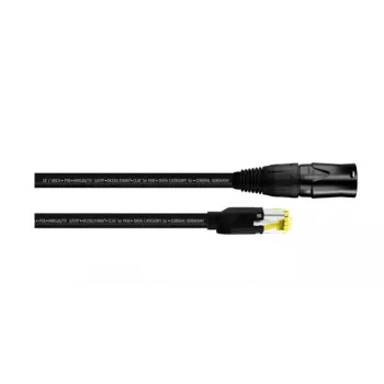 Cordial 15549 kabel krosowy CAT 5e S/UTP, RJ45, 3 m, czarny, powłoka PUR, Gigabit Ethernet