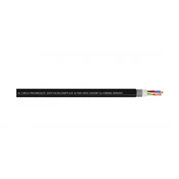 Cordial 15539 kabel krosowy CAT 5e S/UTP RJ45, 10 m, czarny płaszcz PUR, Gigabit Ethernet