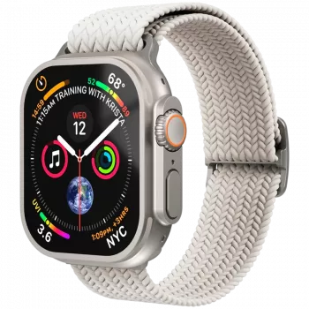 VONMÄHLEN Woven Loop do Apple Watch 40/41/42mm, kremowy