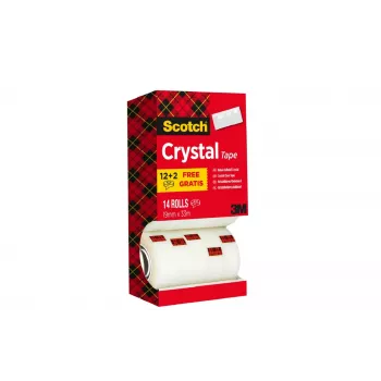 Taśma 3M Scotch Crystal Clear, 19 mm x 33 m, 14 rolek (12 + 2 gratis) 6-1933R14