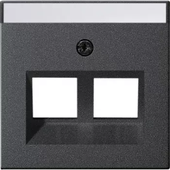Gira System 55 Płyta maskująca do gniazda modularnego 30° 2-krotna antracytowa 264028
