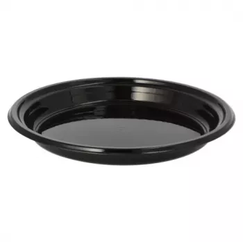 PAPSTAR talerze wielokrotnego użytku, niedzielone, Ø 22 cm, wysokość 2,6 cm, polipropylen, czarne, 12 szt. (96558)