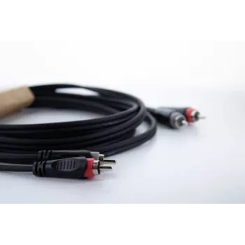 Cordial 14838 kabel audio stereo RCA 6m czarny PVC podwójny (2x RCA wtyk do 2x RCA wtyk)