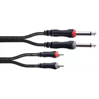 Cordial 14840 kabel audio 6,3 mm mono jack na RCA 1,5 m czarny