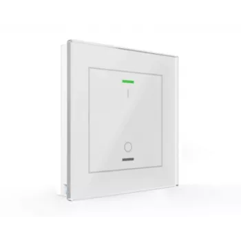 MDT BE-GTL1TW.B1 Szklany przycisk sensorowy II Light, 1-krotny, statusowa dioda RGBW, czujnik temperatury, biały