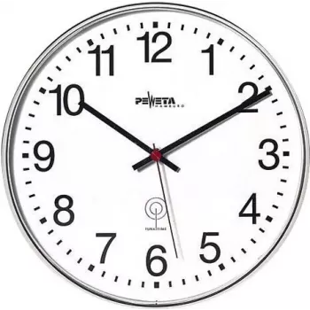 PEWETA Zegar ścienny radiowy matowy plastik 30 cm czarno-biały 51.130.313