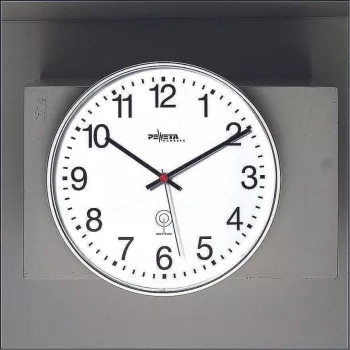 PEWETA Zegar ścienny radiowy matowy plastik 30 cm czarno-biały 51.130.313
