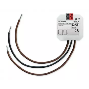 MDT Aktor przełączający 2-krotny do montażu podtynkowego, 16 A, 230 V AC, C-Load, Standard, KNX AKS-02UP.03