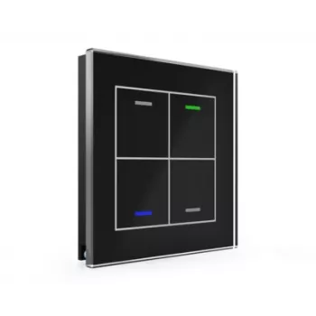 MDT Glass Push-button II Light 4-krotny RGBW Czarny BE-GTL4TS.01S