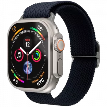 VONMÄHLEN Woven Loop do Apple Watch 44/45/49mm, granatowy