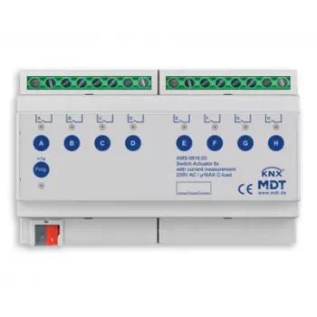 MDT AMS-0816.03 KNX Aktor Przełączający, 8-kanałowy, 16 A, 8 TE