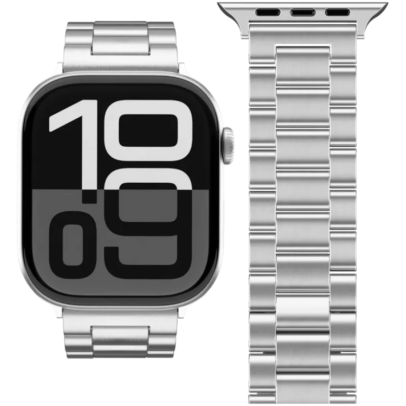 VONMÄHLEN Link Bracelet 2 do Apple Watch 44/45/46/49mm, stal nierdzewna, srebrny