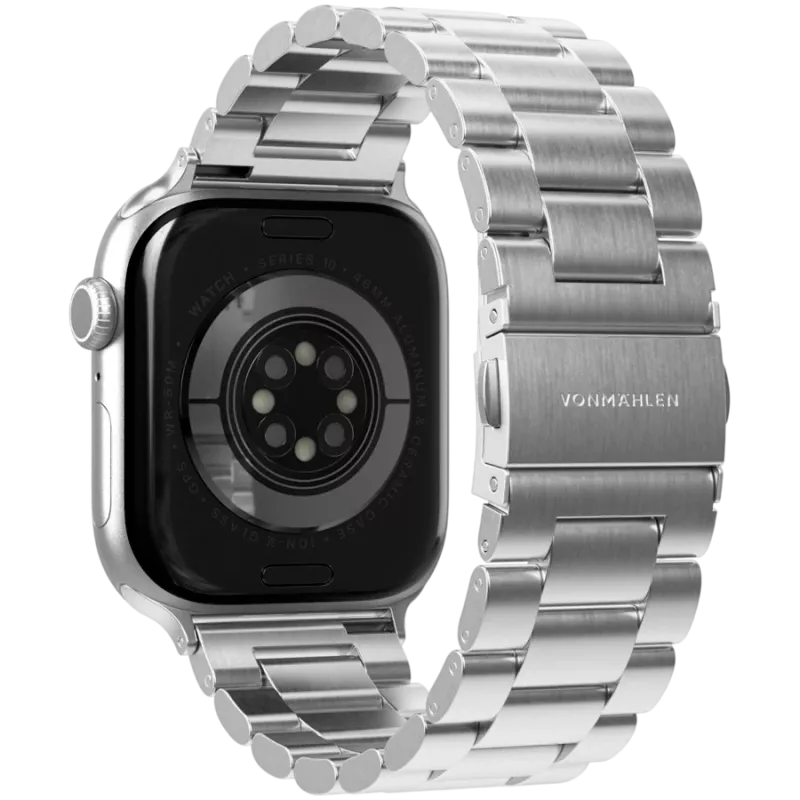 VONMÄHLEN Link Bracelet 2 do Apple Watch 44/45/46/49mm, stal nierdzewna, srebrny